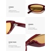 image:imageSOJOS Trendy Small Thin Y2k Cat Eye Polarized Sunglasses Womens Mens 80s 90s Retro Oval Sunnies SJ2664Dark RedYellow Tint