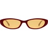 image:imageSOJOS Trendy Small Thin Y2k Cat Eye Polarized Sunglasses Womens Mens 80s 90s Retro Oval Sunnies SJ2664Dark RedYellow Tint
