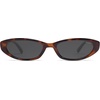 image:imageSOJOS Trendy Small Thin Y2k Cat Eye Polarized Sunglasses Womens Mens 80s 90s Retro Oval Sunnies SJ2664Dark TortoiseGrey
