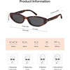 image:imageSOJOS Trendy Small Thin Y2k Cat Eye Polarized Sunglasses Womens Mens 80s 90s Retro Oval Sunnies SJ2664Dark TortoiseGrey