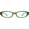 image:imageSOJOS Trendy Small Thin Y2k Cat Eye Polarized Sunglasses Womens Mens 80s 90s Retro Oval Sunnies SJ2664GreenLight Green Tint