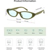 image:imageSOJOS Trendy Small Thin Y2k Cat Eye Polarized Sunglasses Womens Mens 80s 90s Retro Oval Sunnies SJ2664GreenLight Green Tint