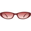 image:imageSOJOS Trendy Small Thin Y2k Cat Eye Polarized Sunglasses Womens Mens 80s 90s Retro Oval Sunnies SJ2664RedGradient Red