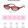 image:imageSOJOS Trendy Small Thin Y2k Cat Eye Polarized Sunglasses Womens Mens 80s 90s Retro Oval Sunnies SJ2664RedGradient Red