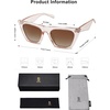 image:imageSOJOS Trendy Square Cateye Polarized Sunglasses Womens Big Frame Shades SJ2115Clear BrownBrown