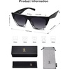 image:imageSOJOS Trendy Square Cateye Polarized Sunglasses Womens Big Frame Shades SJ2115Marble BlackGrey