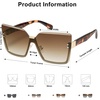 image:imageSOJOS Trendy Square Oversized Sunglasses Womens Big Rimless UV400 Ladies Shades SJ1160 Gradient Brown LensTortoise Temples