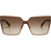 image:imageSOJOS Trendy Square Oversized Sunglasses Womens Big Rimless UV400 Ladies Shades SJ1160 Gradient Brown LensTortoise Temples