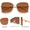 image:imageSOJOS Trendy Square Oversized Sunglasses Womens Mens UV400 Big Large Designer Shades SJ1082GoldDark Brown