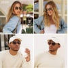 image:imageSOJOS Trendy Square Polarized Aviator Sunglasses for Women Men 80s 90s Retro Vintage Aviators SJ1283BlackGrey