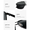 image:imageSOJOS Trendy Square Polarized Aviator Sunglasses for Women Men 80s 90s Retro Vintage Aviators SJ1283BlackGrey
