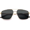 image:imageSOJOS Trendy Square Polarized Aviator Sunglasses for Women Men 80s 90s Retro Vintage Aviators SJ1283GoldGrey