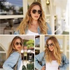 image:imageSOJOS Trendy Square Polarized Aviator Sunglasses for Women Men 80s 90s Retro Vintage Aviators SJ1283Rose GoldGradient Pink