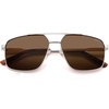 image:imageSOJOS Trendy Square Polarized Aviator Sunglasses for Women Men 80s 90s Retro Vintage Aviators SJ1283SilverBrown