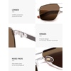 image:imageSOJOS Trendy Square Polarized Aviator Sunglasses for Women Men 80s 90s Retro Vintage Aviators SJ1283SilverBrown