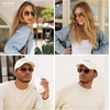 image:imageSOJOS Trendy Square Polarized Aviator Sunglasses for Women Men 80s 90s Retro Vintage Aviators SJ1283Yellow GoldOlive Green