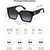 image:imageSOJOS Trendy Square Polarized Sunglasses Womens Retro Vintage Women 90s Sun Glasses SJ2612Black Frame Grey Grading Lens