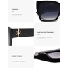 image:imageSOJOS Trendy Square Polarized Sunglasses Womens Retro Vintage Women 90s Sun Glasses SJ2612Black Frame Grey Grading Lens