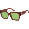 image:imageSOJOS Trendy Square Polarized Sunglasses Womens Retro Vintage Women 90s Sun Glasses SJ2612Brown Frame Green Lens