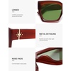 image:imageSOJOS Trendy Square Polarized Sunglasses Womens Retro Vintage Women 90s Sun Glasses SJ2612Brown Frame Green Lens