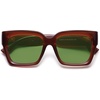 image:imageSOJOS Trendy Square Polarized Sunglasses Womens Retro Vintage Women 90s Sun Glasses SJ2612Brown Frame Green Lens