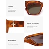 image:imageSOJOS Trendy Square Polarized Sunglasses Womens Retro Vintage Women 90s Sun Glasses SJ2612Brown Tortoise Frame Brown Lens