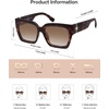 image:imageSOJOS Trendy Square Polarized Sunglasses Womens Retro Vintage Women 90s Sun Glasses SJ2612Tortoise Frame Brown Grading Lens