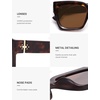 image:imageSOJOS Trendy Square Polarized Sunglasses Womens Retro Vintage Women 90s Sun Glasses SJ2612Tortoise Frame Brown Lens