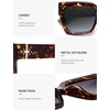 image:imageSOJOS Trendy Square Polarized Sunglasses Womens Retro Vintage Women 90s Sun Glasses SJ2612Tortoise Frame Grey Grading Lens