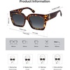 image:imageSOJOS Trendy Square Polarized Sunglasses Womens Retro Vintage Women 90s Sun Glasses SJ2612Tortoise Frame Grey Grading Lens