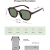 image:imageSOJOS Trendy Square Polarized Sunglasses for Women Men Retro Vintage UV Protection Womens Mens Sun Glasses SJ2624Brown StripDark Green