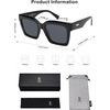image:imageSOJOS Trendy Square Polarized Sunglasses for Womens MensRetro Plastic Frame Shades Designer Inspired Sun Glasses SJ2306Black
