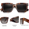 image:imageSOJOS Trendy Square Polarized Sunglasses for Womens MensRetro Plastic Frame Shades Designer Inspired Sun Glasses SJ2306Brown