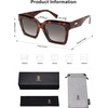 image:imageSOJOS Trendy Square Polarized Sunglasses for Womens MensRetro Plastic Frame Shades Designer Inspired Sun Glasses SJ2306Brown