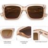 image:imageSOJOS Trendy Square Polarized Sunglasses for Womens MensRetro Plastic Frame Shades Designer Inspired Sun Glasses SJ2306Crystal Brown