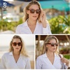 image:imageSOJOS Trendy Square Polarized Sunglasses for Womens MensRetro Plastic Frame Shades Designer Inspired Sun Glasses SJ2306Demi