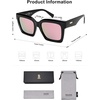image:imageSOJOS Trendy Square Polarized Sunglasses for Womens MensRetro Plastic Frame Shades Designer Inspired Sun Glasses SJ2306Pink