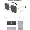 image:imageSOJOS Trendy Square Sunglasses Womens Big Oversized Designer Style UV Protection Sunnies Shades Lunettes de Soleil SJ1170Gold