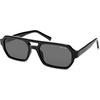 image:imageSOJOS Trendy TR90 Polarized Aviator Sunglasses for Women MenRetro Rectangle Shades Sun Glasses SJ2683Black Frame Grey Lens
