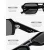 image:imageSOJOS Trendy TR90 Polarized Aviator Sunglasses for Women MenRetro Rectangle Shades Sun Glasses SJ2683Black Frame Grey Lens
