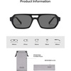 image:imageSOJOS Trendy TR90 Polarized Aviator Sunglasses for Women MenRetro Rectangle Shades Sun Glasses SJ2683Black Frame Grey Lens