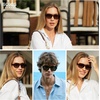 image:imageSOJOS Trendy TR90 Polarized Aviator Sunglasses for Women MenRetro Rectangle Shades Sun Glasses SJ2683Black Frame Grey Lens
