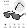 image:imageSOJOS Trendy TR90 Polarized Aviator Sunglasses for Women MenRetro Rectangle Shades Sun Glasses SJ2683Black Frame Grey Lens