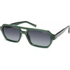 image:imageSOJOS Trendy TR90 Polarized Aviator Sunglasses for Women MenRetro Rectangle Shades Sun Glasses SJ2683Green Frame Grey Grading Lens