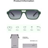 image:imageSOJOS Trendy TR90 Polarized Aviator Sunglasses for Women MenRetro Rectangle Shades Sun Glasses SJ2683Green Frame Grey Grading Lens