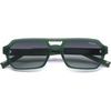 image:imageSOJOS Trendy TR90 Polarized Aviator Sunglasses for Women MenRetro Rectangle Shades Sun Glasses SJ2683Green Frame Grey Grading Lens