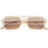 image:imageSOJOS Trendy TR90 Polarized Aviator Sunglasses for Women MenRetro Rectangle Shades Sun Glasses SJ2683Light Brown Frame Brown Lens