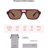 image:imageSOJOS Trendy TR90 Polarized Aviator Sunglasses for Women MenRetro Rectangle Shades Sun Glasses SJ2683Red Frame Brown Lens