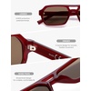 image:imageSOJOS Trendy TR90 Polarized Aviator Sunglasses for Women MenRetro Rectangle Shades Sun Glasses SJ2683Red Frame Brown Lens