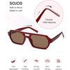 image:imageSOJOS Trendy TR90 Polarized Aviator Sunglasses for Women MenRetro Rectangle Shades Sun Glasses SJ2683Red Frame Brown Lens